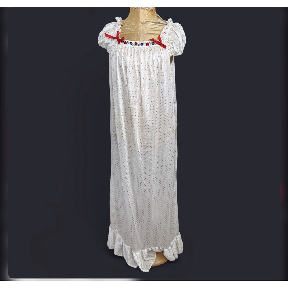 VTG 70s Montgomery Ward Nightgown Sz 13 Maxi Cottage Cute Kitsch ILGWU Union